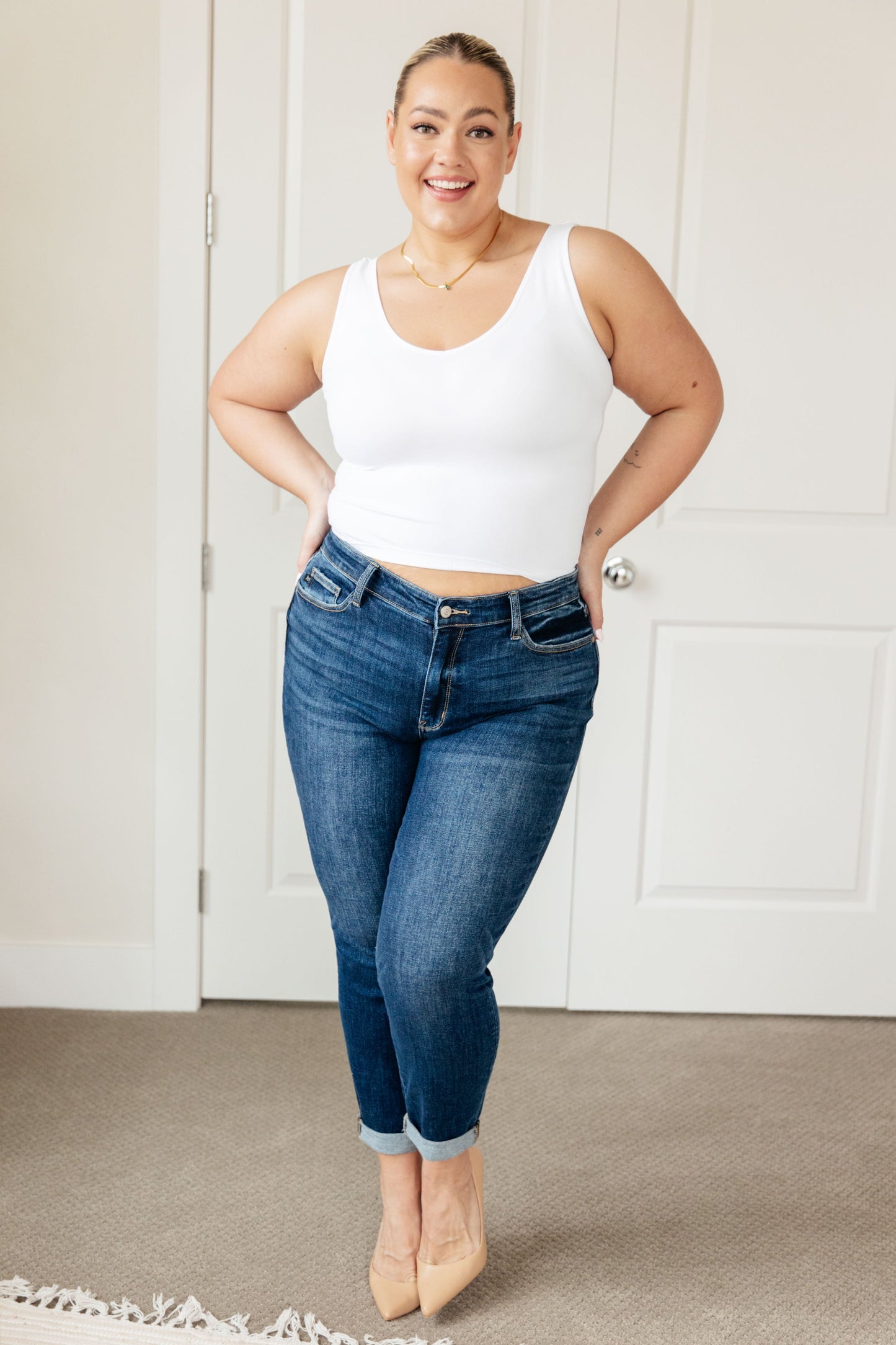ONLINE EXCLUSIVE JUDY BLUE London Midrise Cuffed Boyfriend Jeans