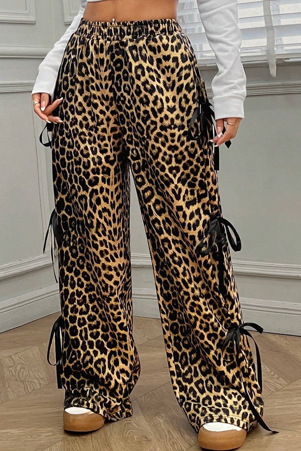 Leopard Bow tie Pants