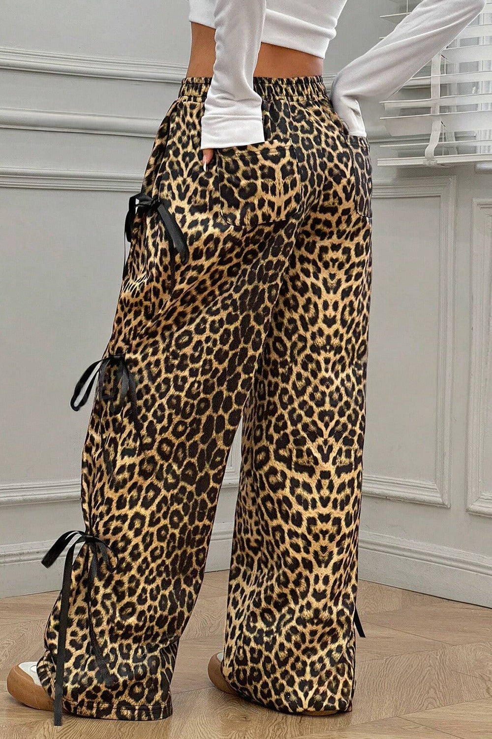 Leopard Bow tie Pants