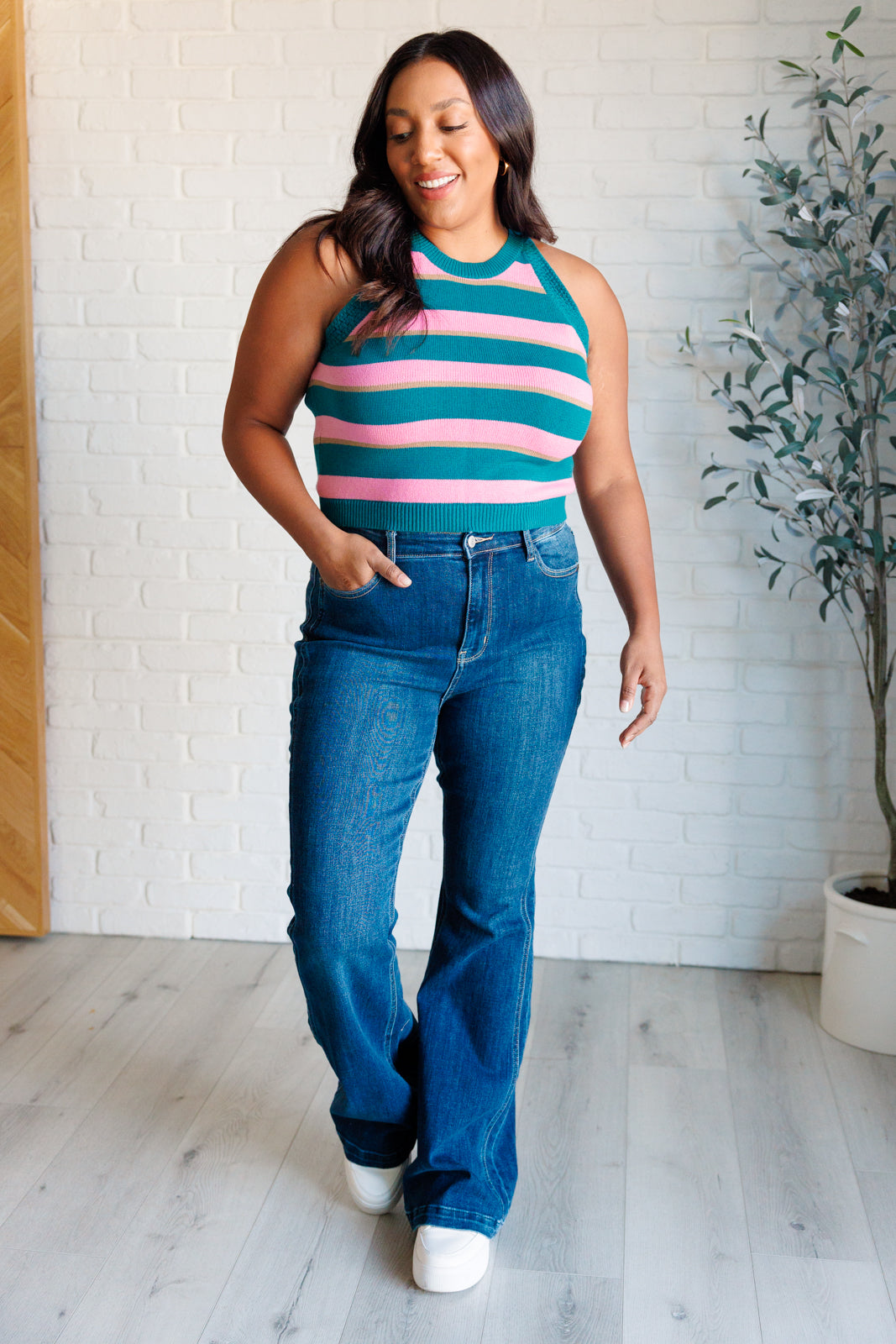 ONLINE EXCLUSIVE Scholarly Pursuits Knit Striped Tank