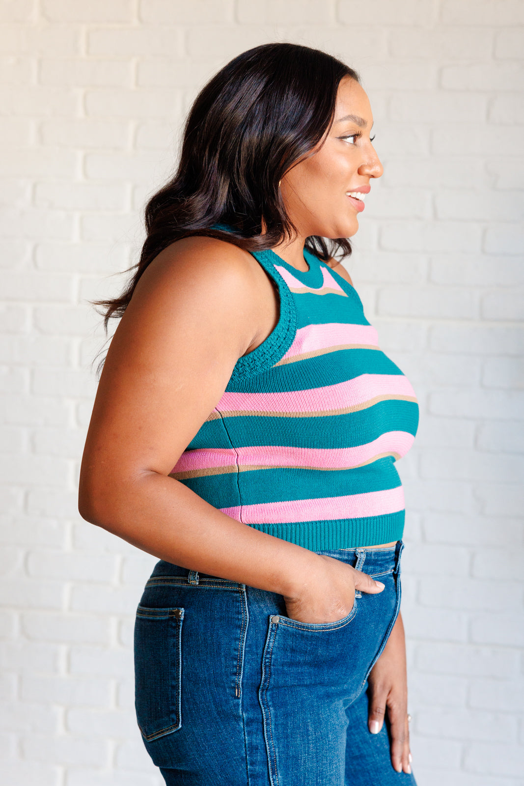 ONLINE EXCLUSIVE Scholarly Pursuits Knit Striped Tank