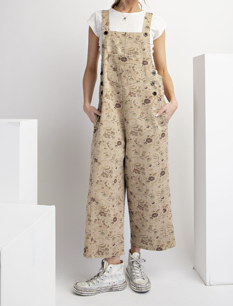 Jude Floral wide leg Overalls