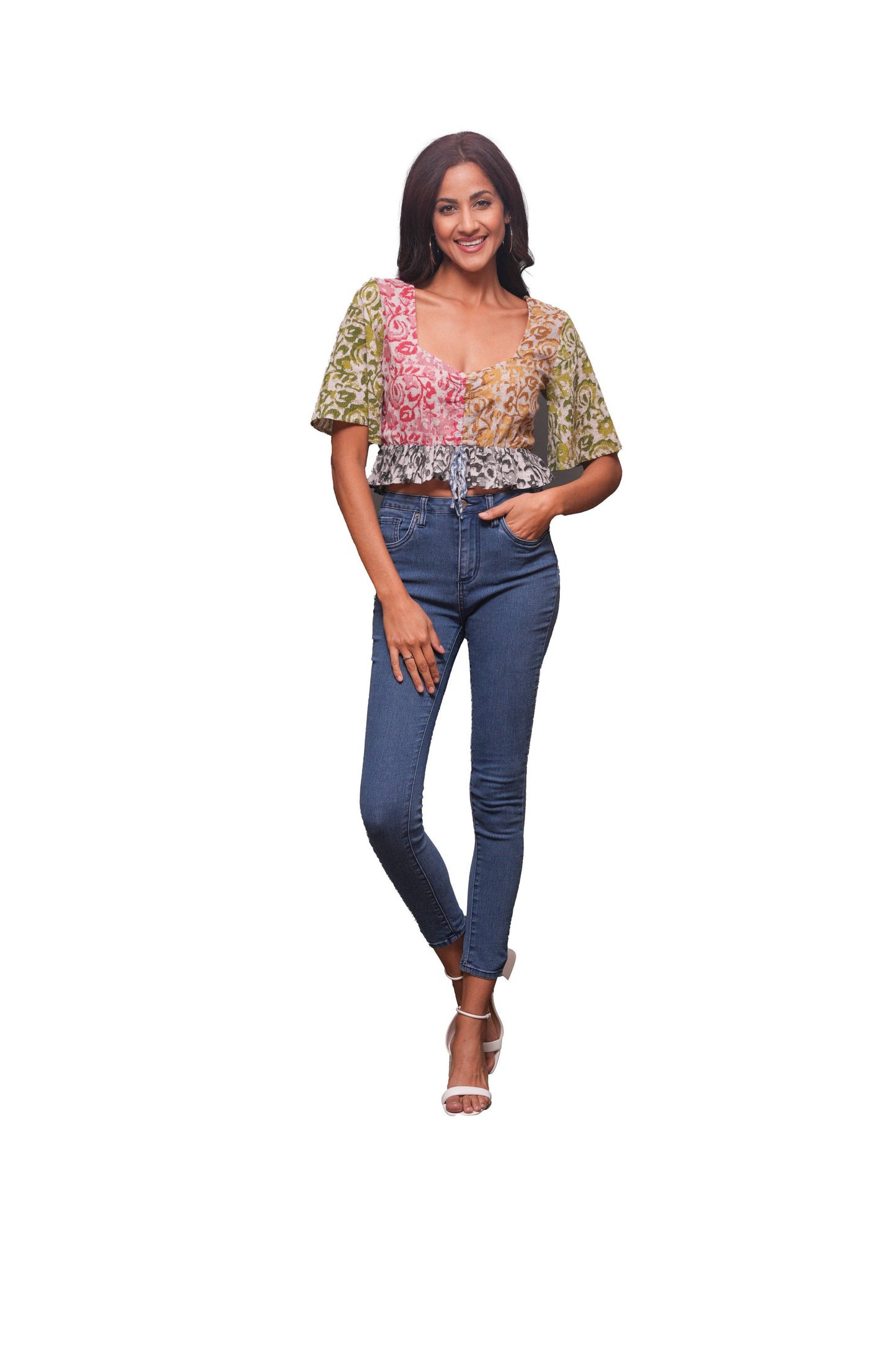 Handcrafted Summer Splendor Patchwork Crop Top