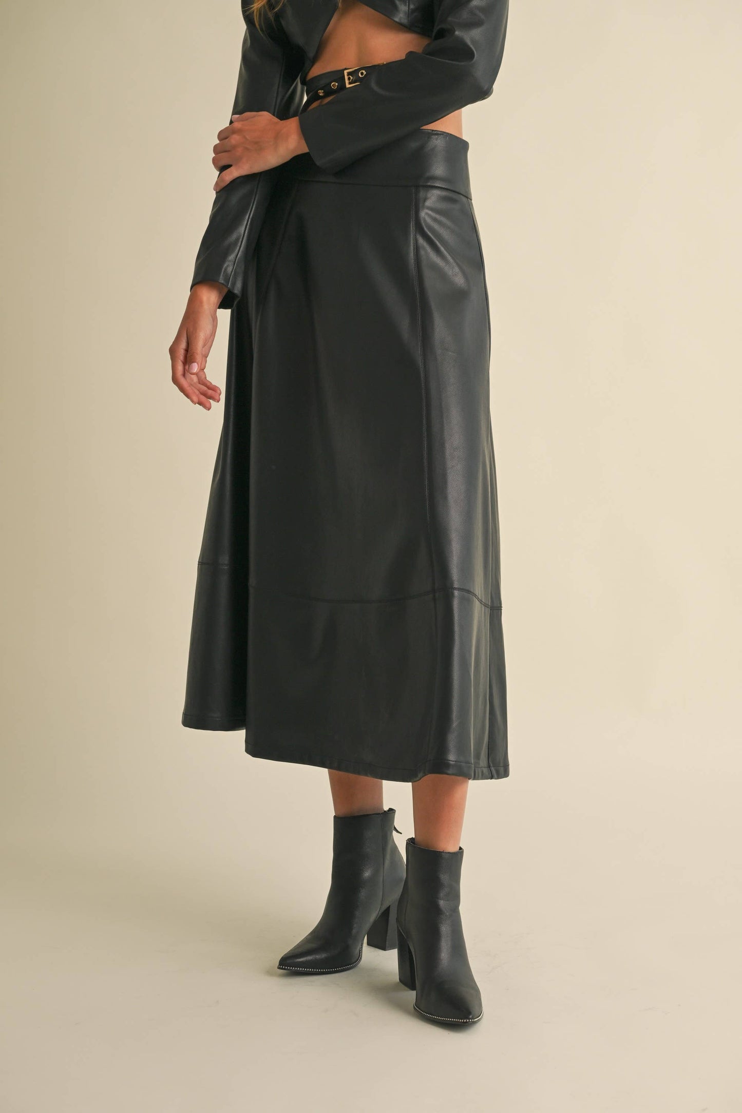 Faux leather Midi Skirt