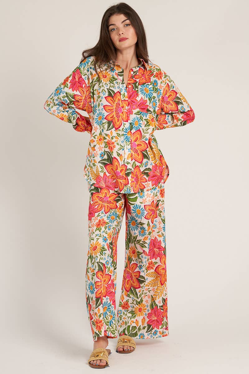 Lucie Floral Flowy Pants