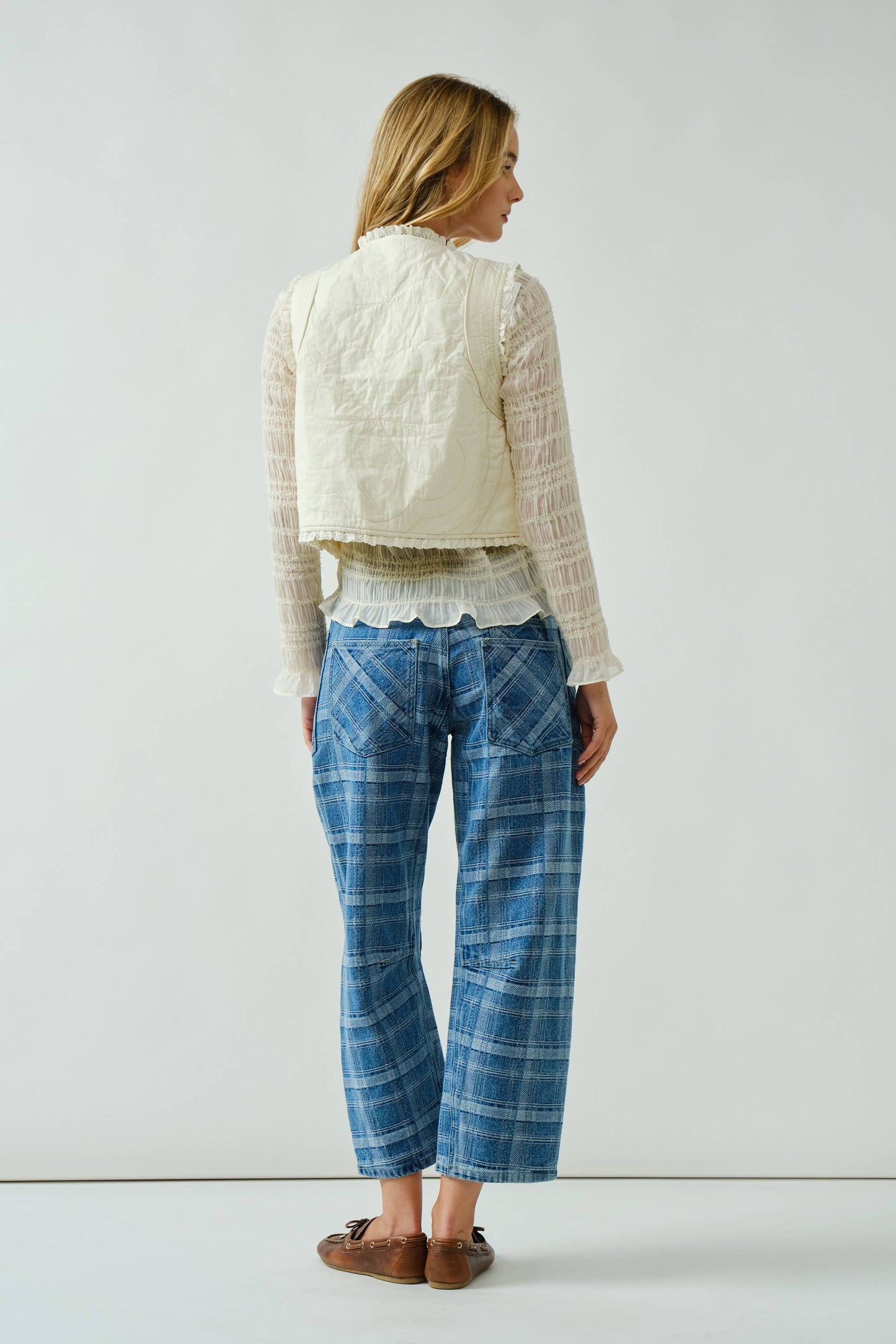 LOVELY COTTON QUILTED RUFFLE VEST