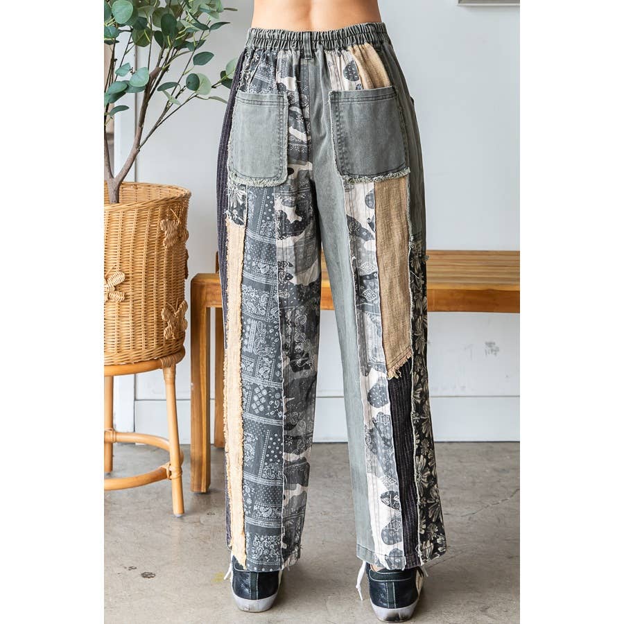Oli & Hali mineral wash patchwork jeans
