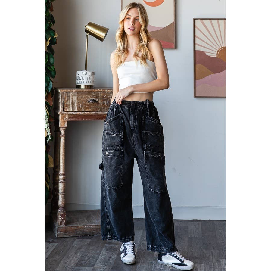 Oli & Hali mineral wash cargo jeans