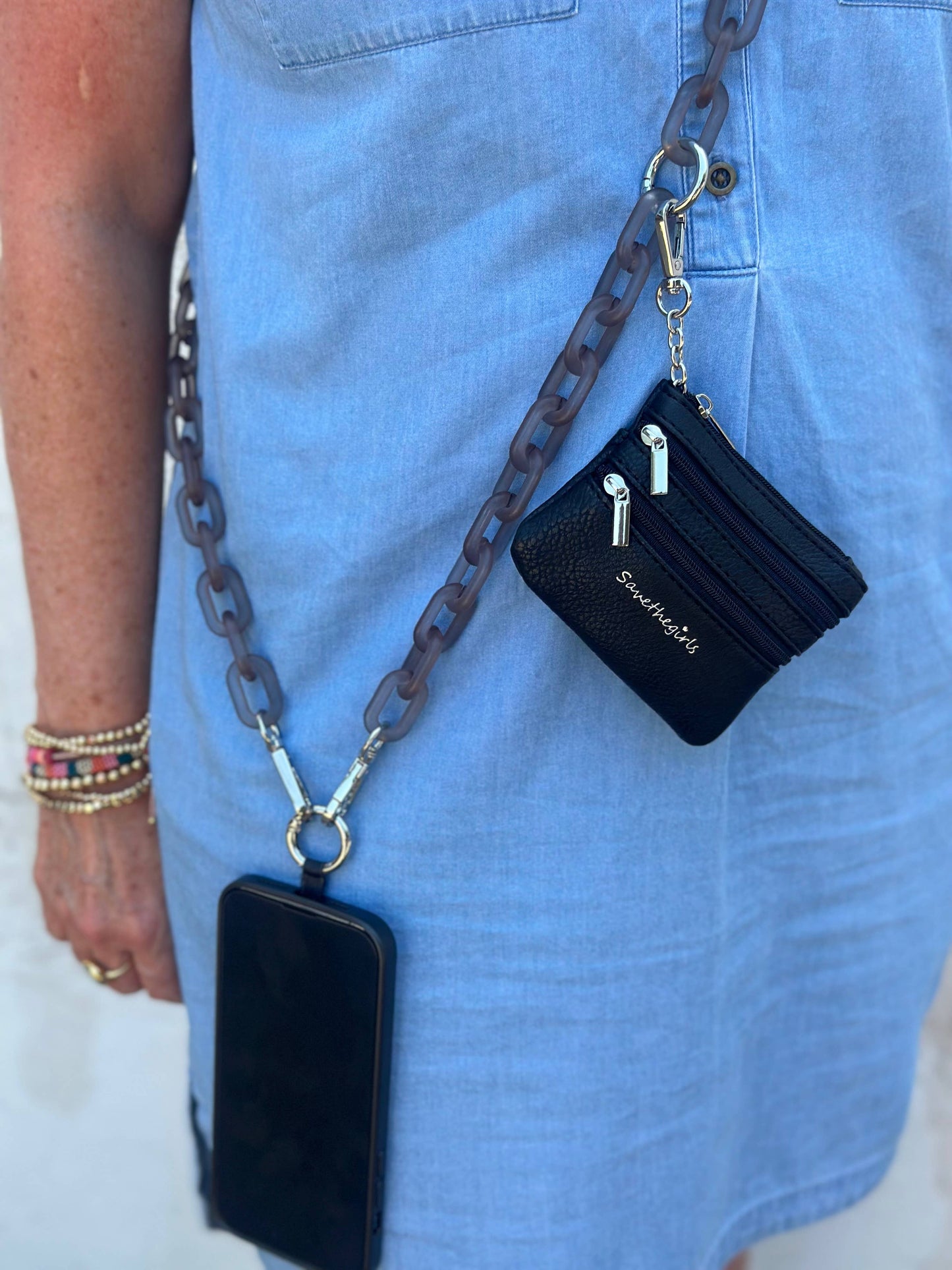 Clip & Go Crossbody Ice Chain with wallet phone strap