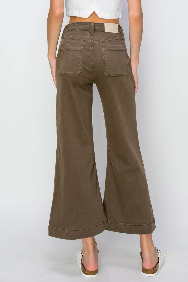 Artemis HIGH RISE STRETCH CROP PALAZZO JEANS