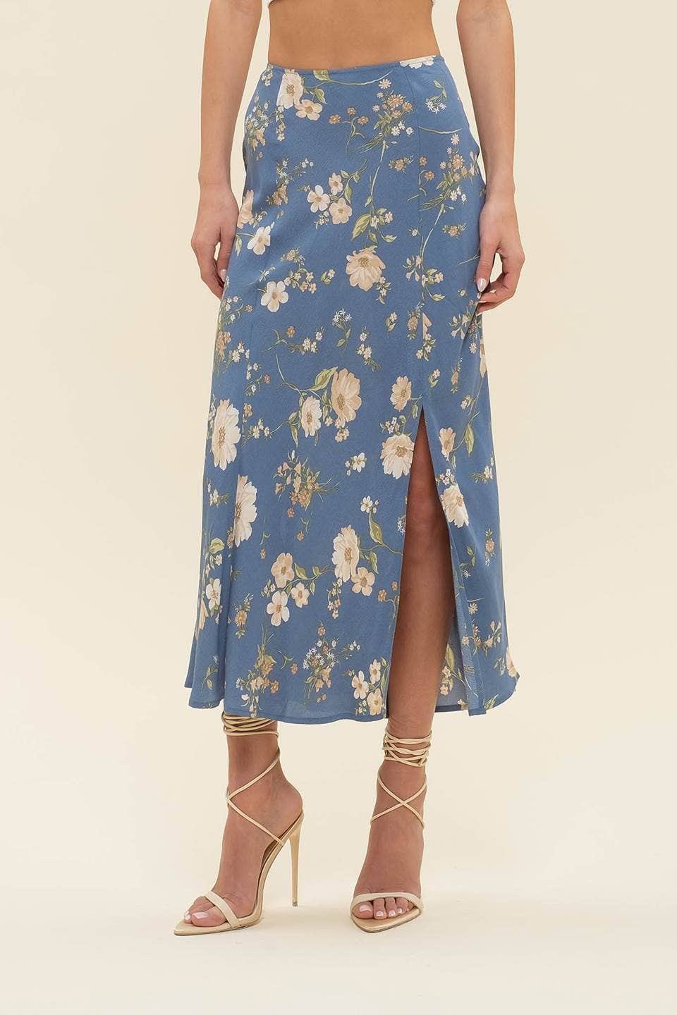 Sunni floral print midi skirt