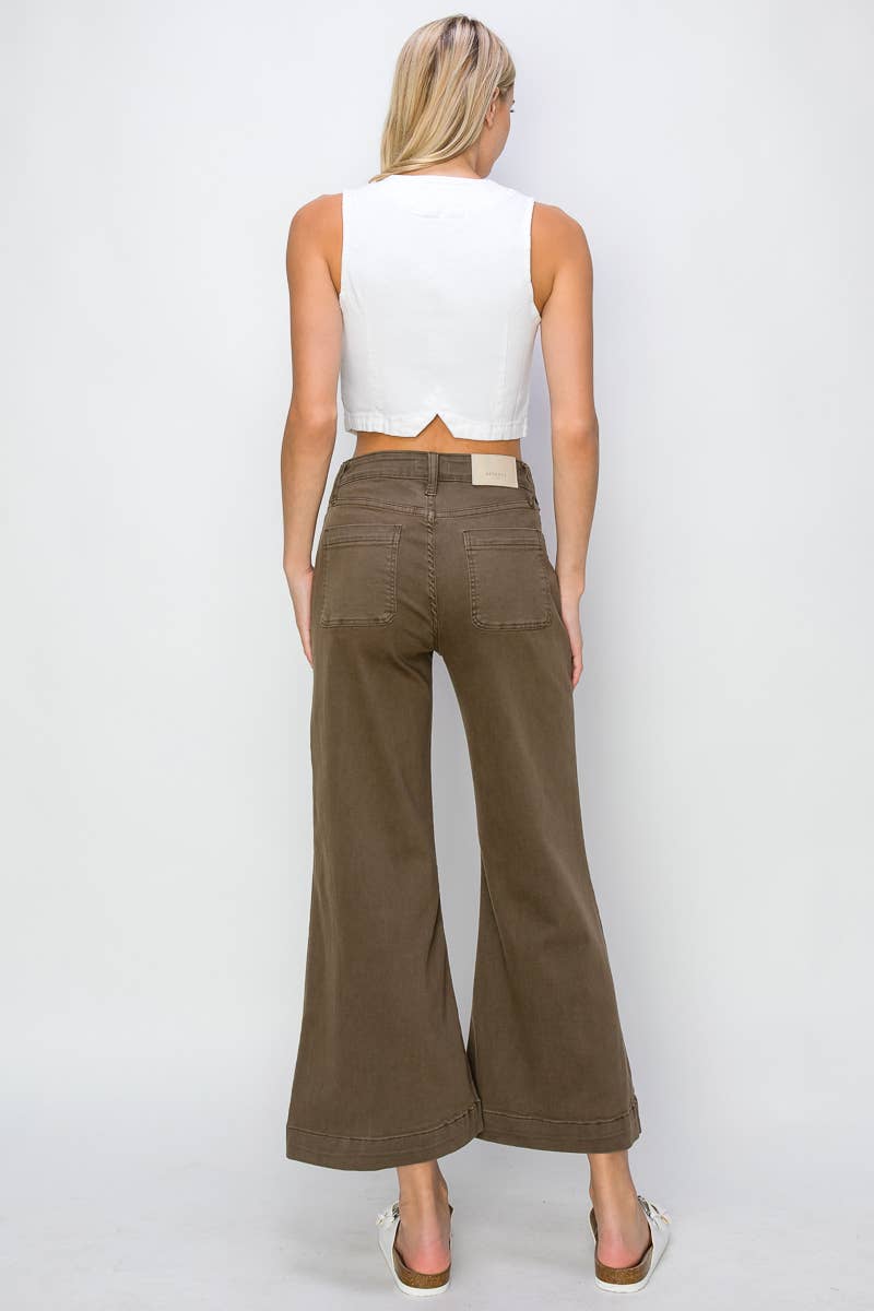 Artemis HIGH RISE STRETCH CROP PALAZZO JEANS