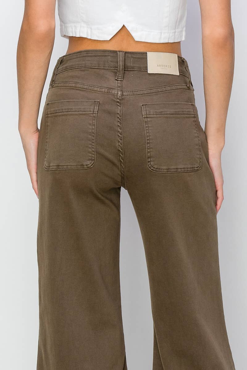 Artemis HIGH RISE STRETCH CROP PALAZZO JEANS