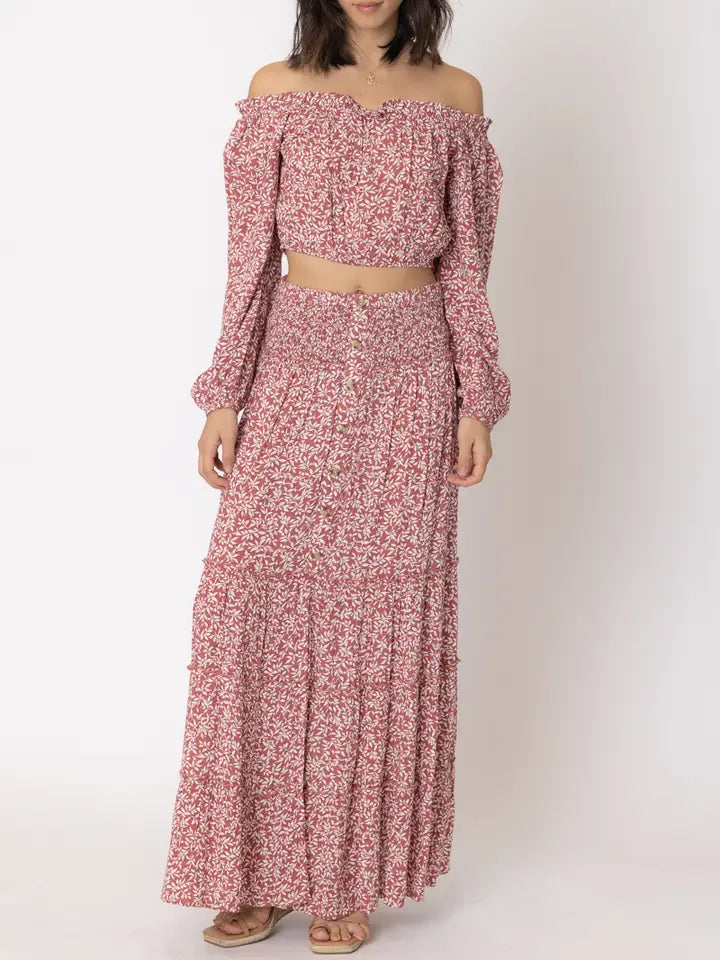 Laurel Floral smocked skirt