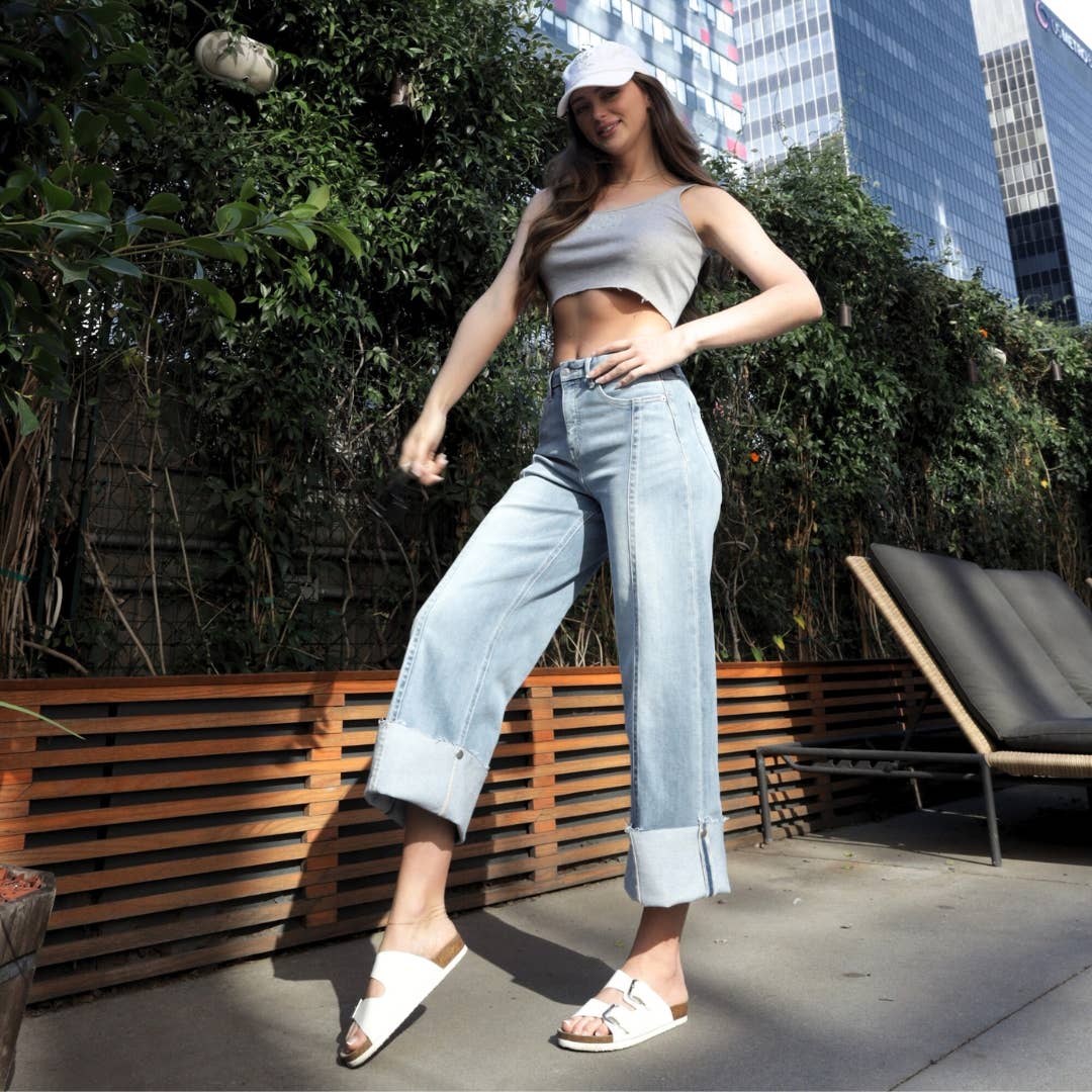 Artemis Denim high rise wide leg jeans