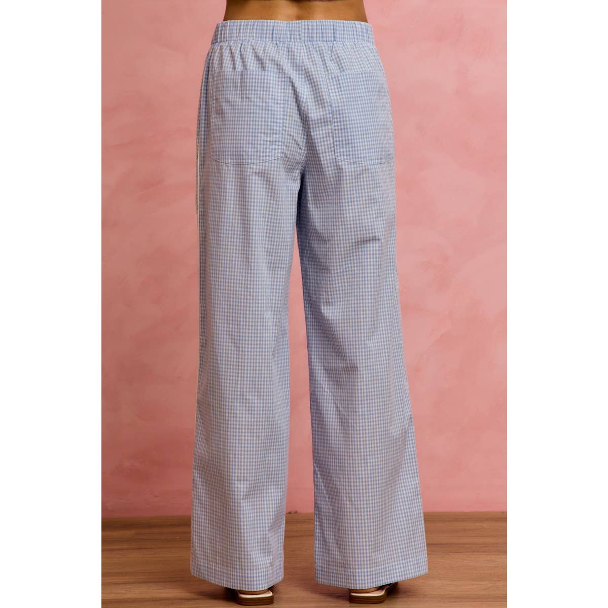 Bradford gingham pin stripe & lace detail pants
