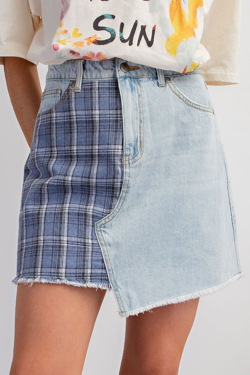 Winnie Denim patchwork skirt