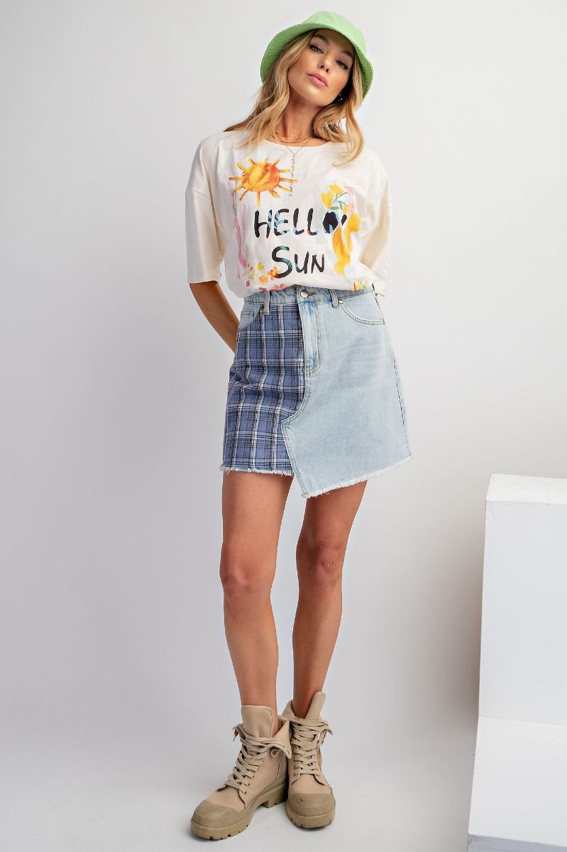 Winnie Denim patchwork skirt