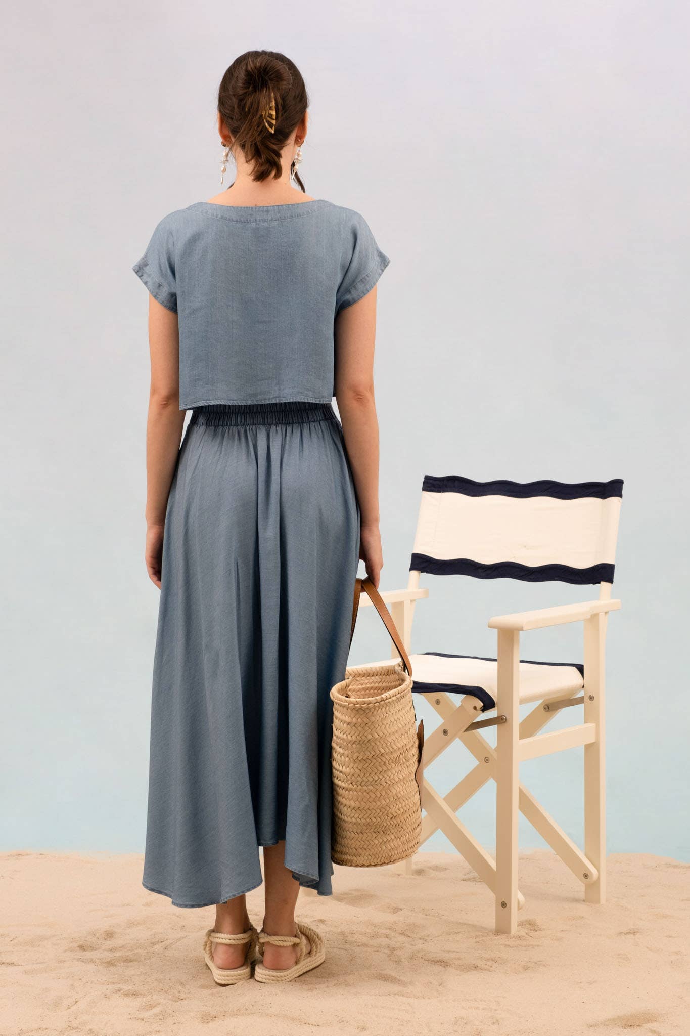 Sweet Dreams Chambray crop top
