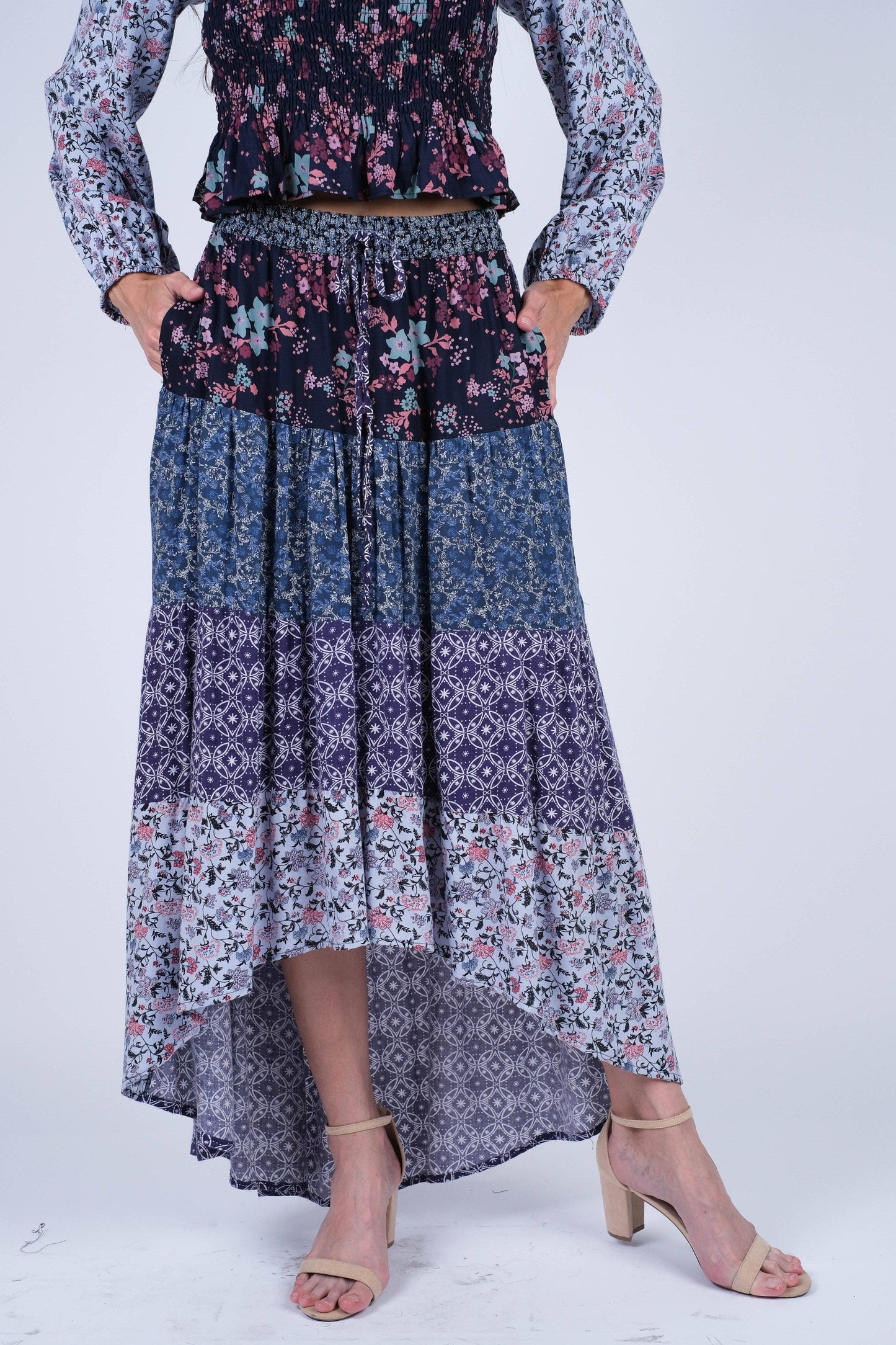 Handcrafted Hi lo Floral Skirt