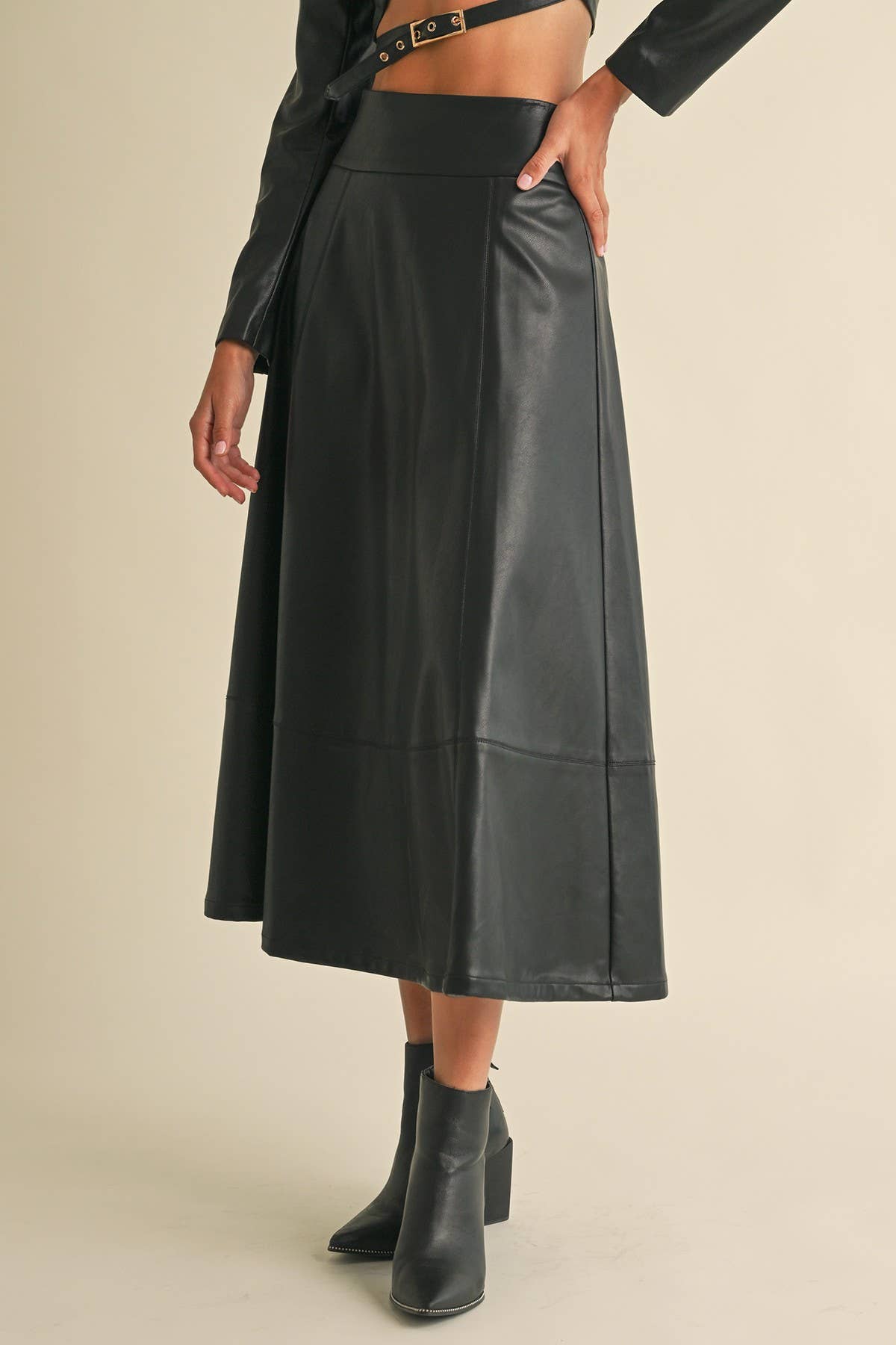 Faux leather Midi Skirt