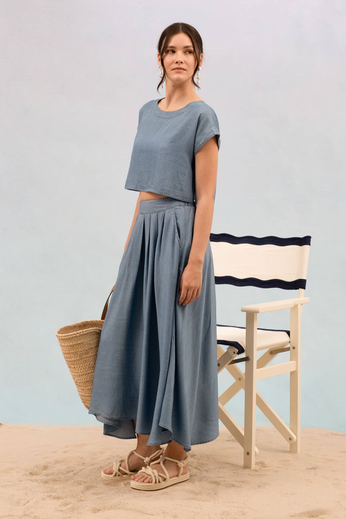 Sweet Dreams Chambray crop top