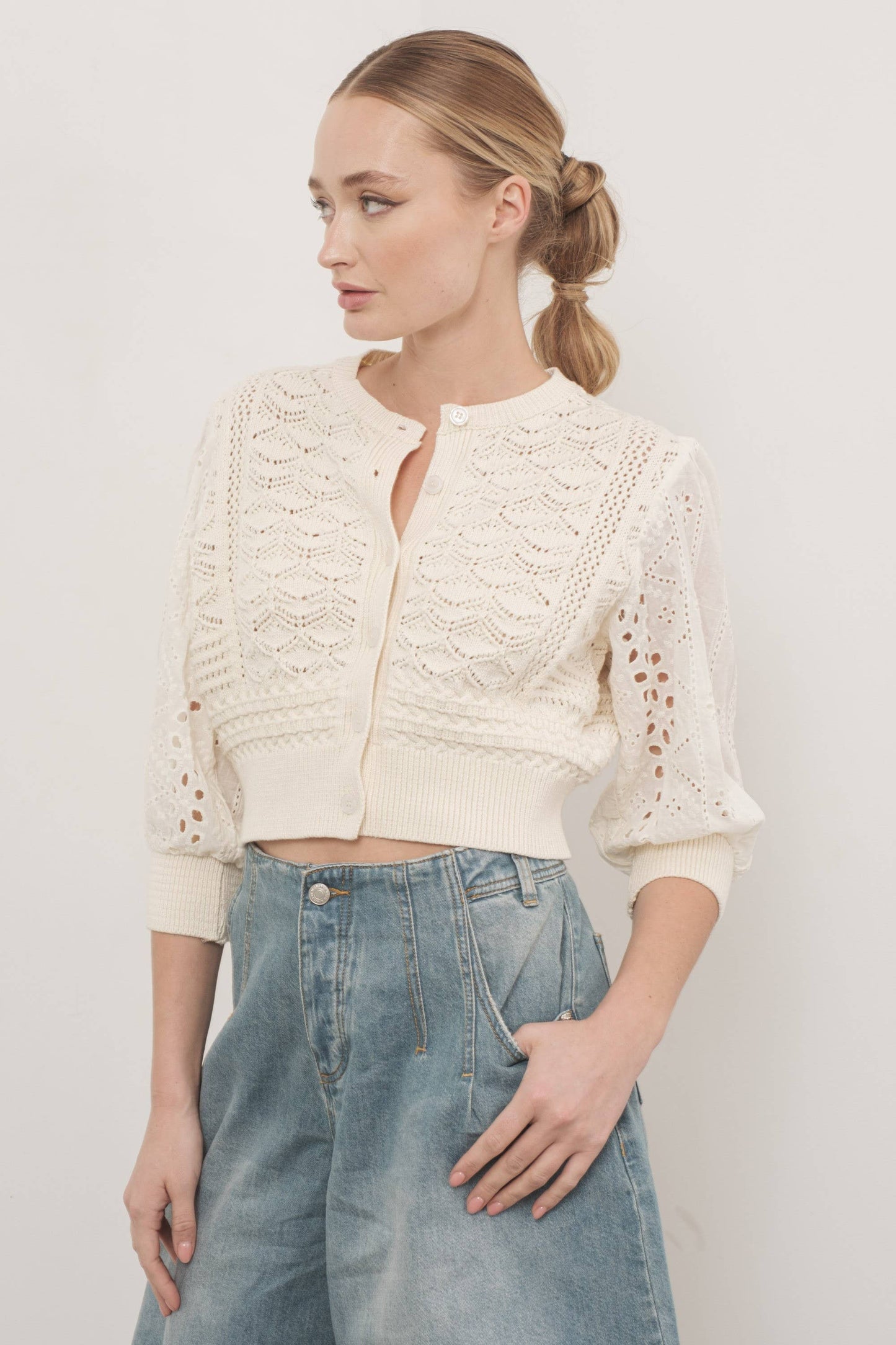 Jerry 3/4 sleeve cardigan /Top