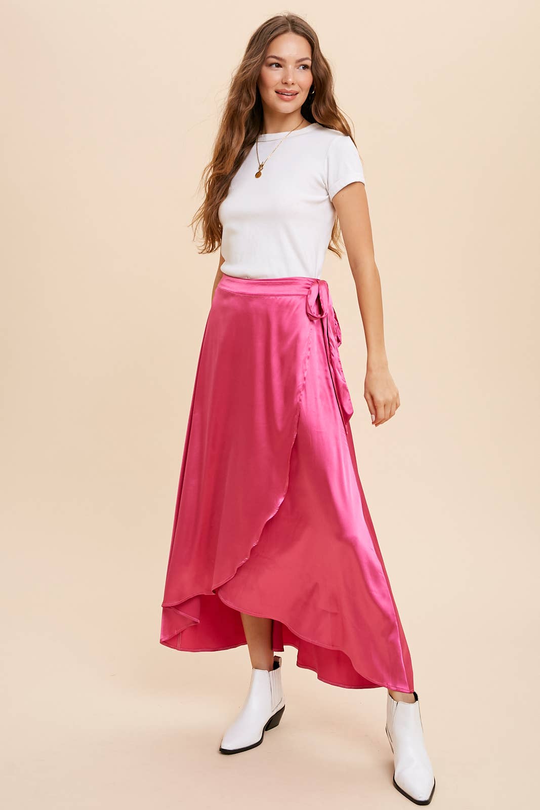 Averie satin wrap skirt