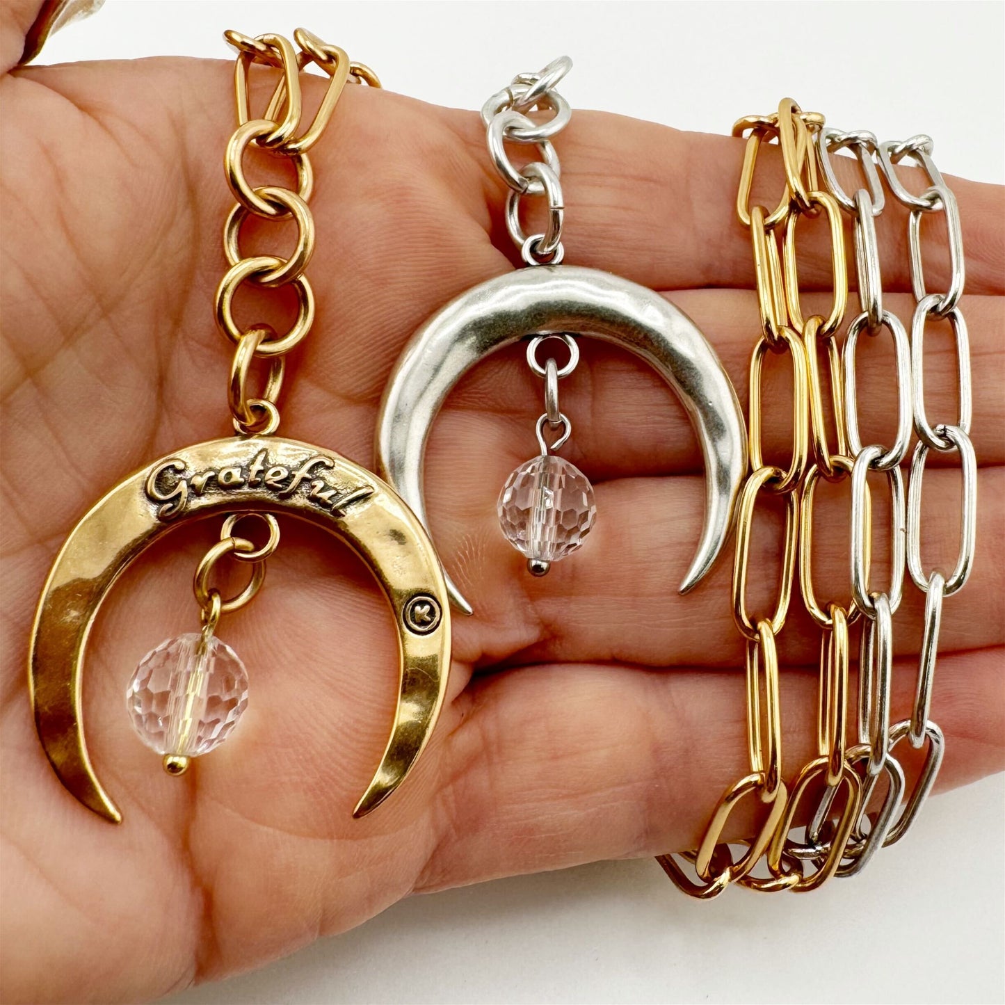 ONLINE EXCLUSIVE - Grateful crescent moon necklace