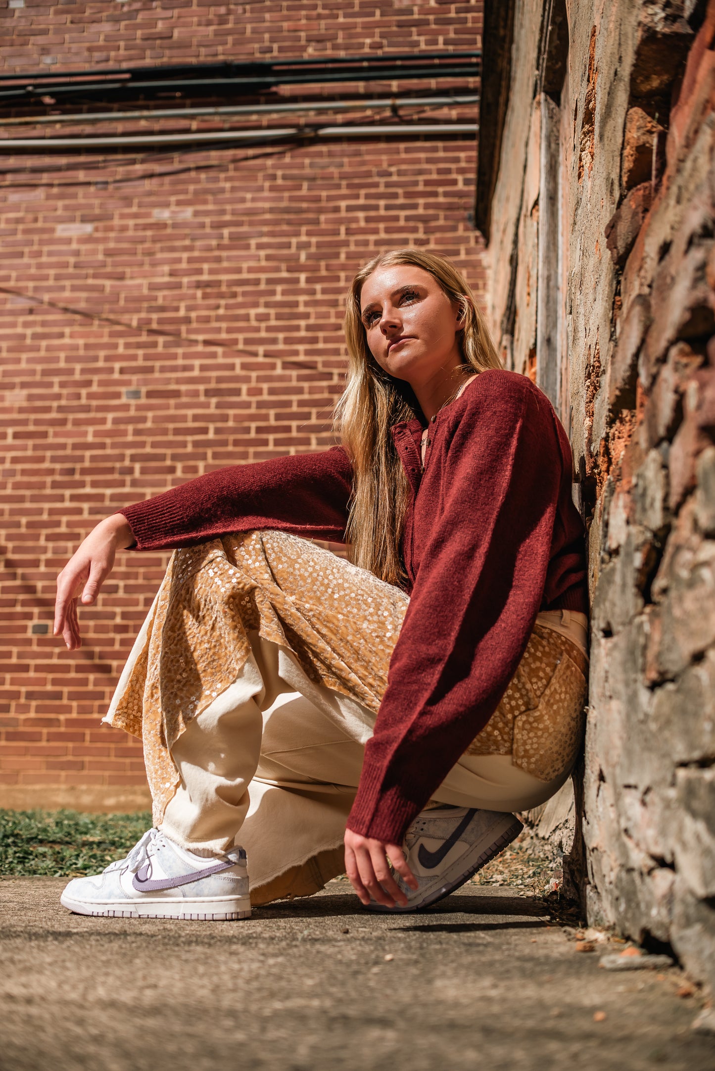 Stay a while henley knit sweater