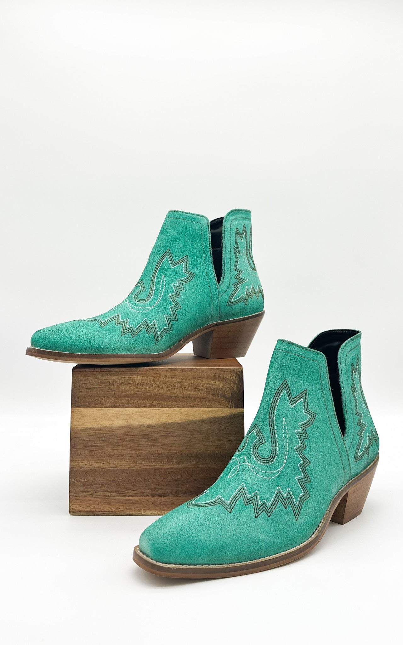 ONLINE EXCLUSIVE Kickin' Booties in Turquoise Suede