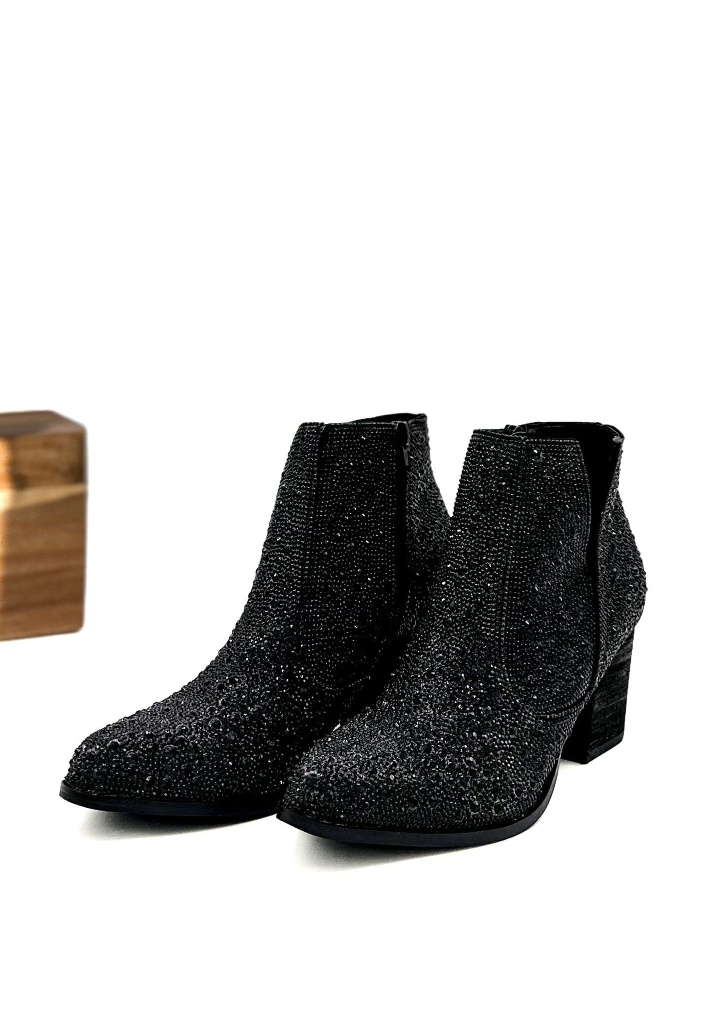 ONLINE EXCLUSIVE Shine Star Rhinestone Bootie in Black