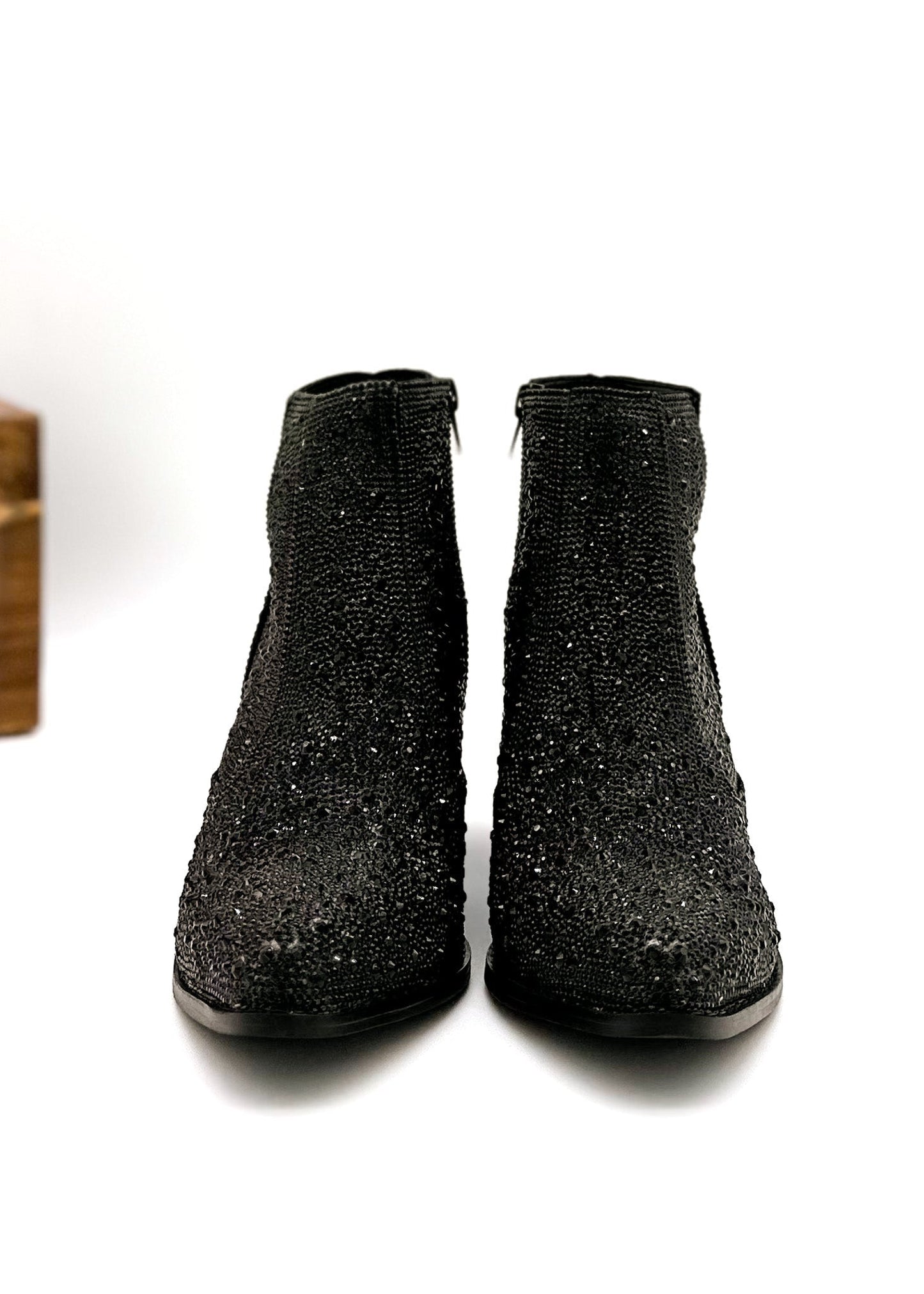 ONLINE EXCLUSIVE Shine Star Rhinestone Bootie in Black