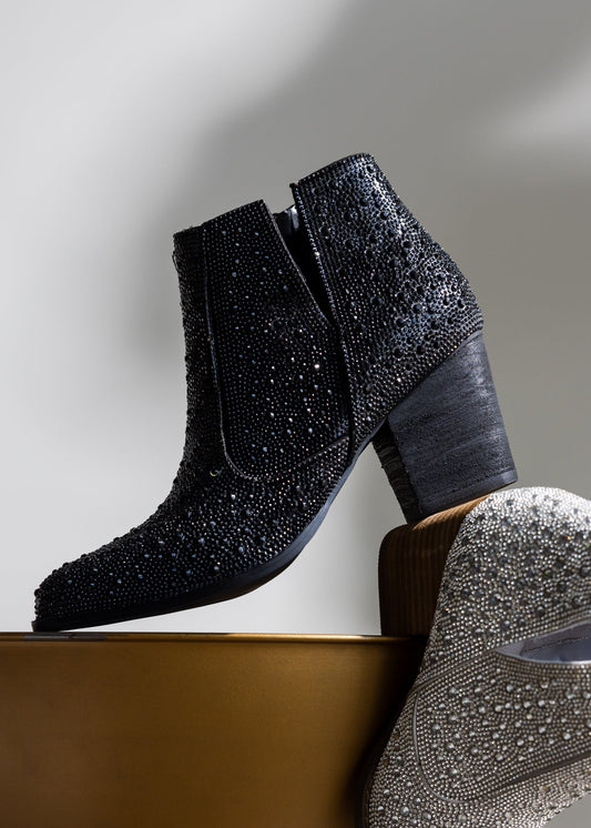 ONLINE EXCLUSIVE Shine Star Rhinestone Bootie in Black