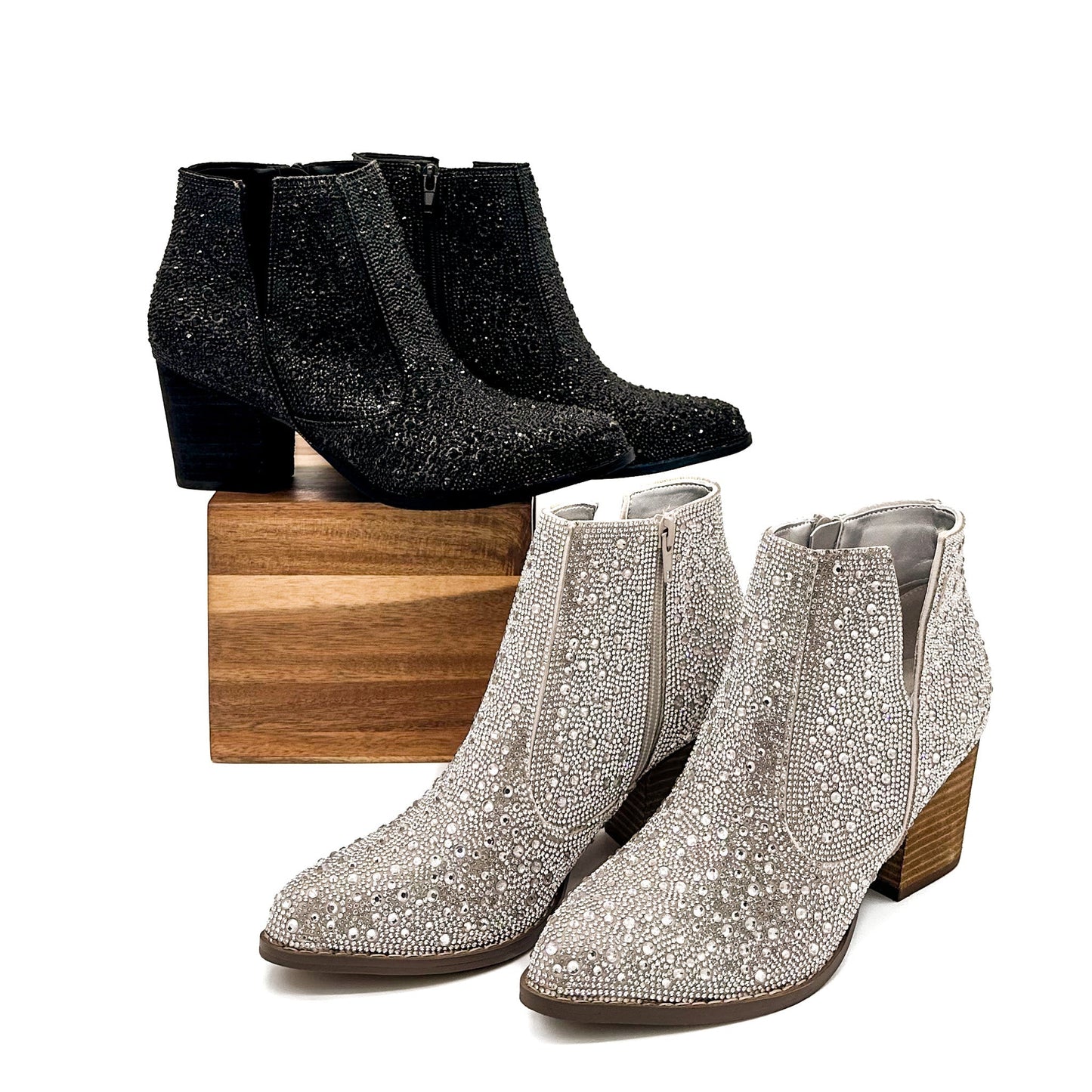 ONLINE EXCLUSIVE Shine Star Rhinestone Bootie in Black