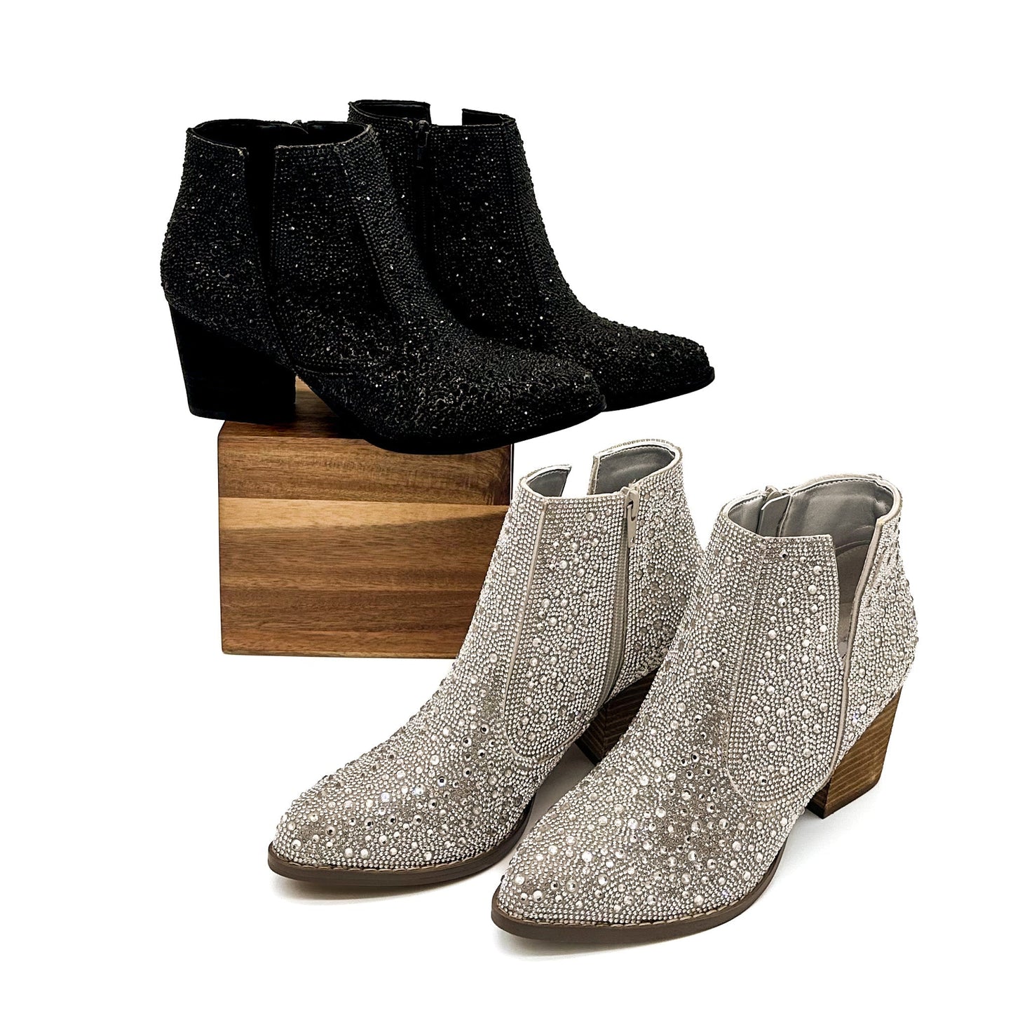ONLINE EXCLUSIVE Shine Star Rhinestone Bootie in Black