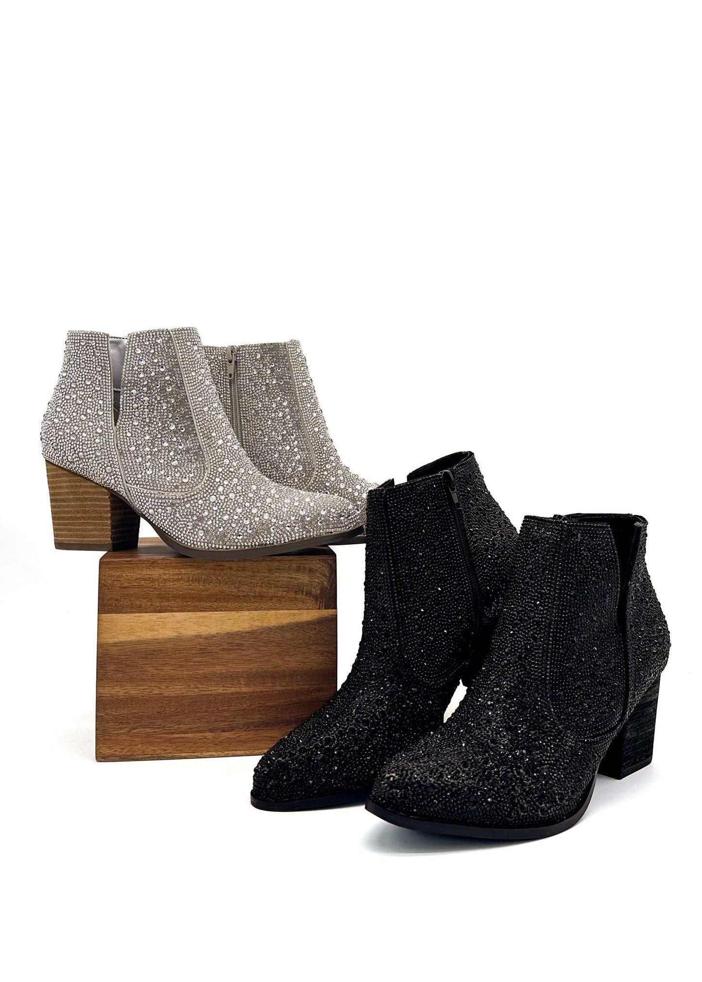 ONLINE EXCLUSIVE Shine Star Rhinestone Bootie in Black