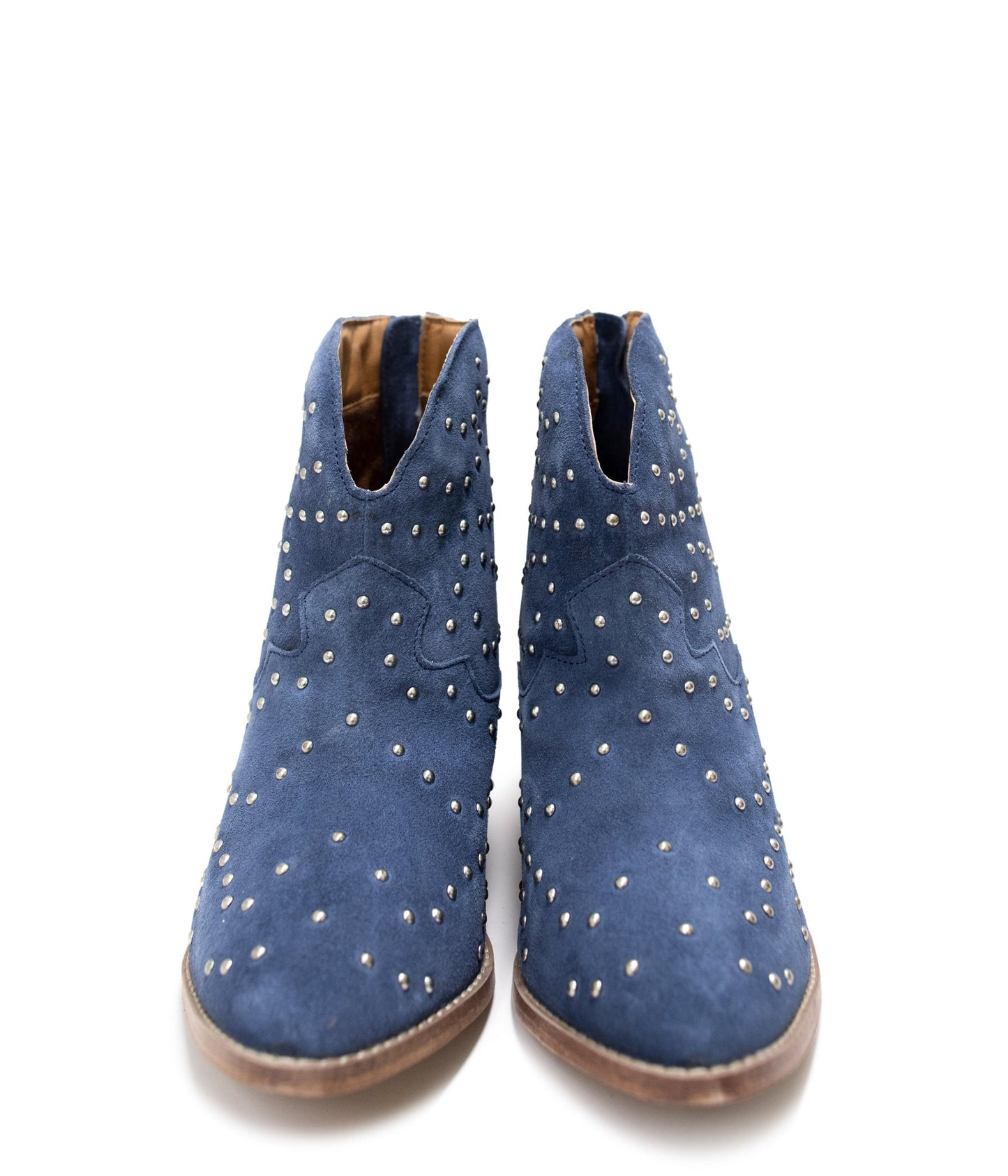 ONLINE EXCLUSIVE Twilight Studded Heeled Ankle Boot in Denim