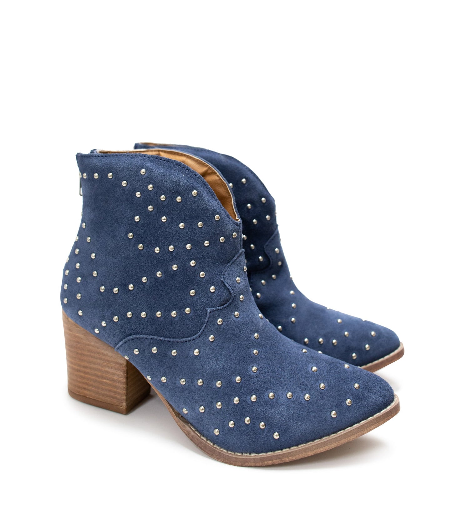 ONLINE EXCLUSIVE Twilight Studded Heeled Ankle Boot in Denim