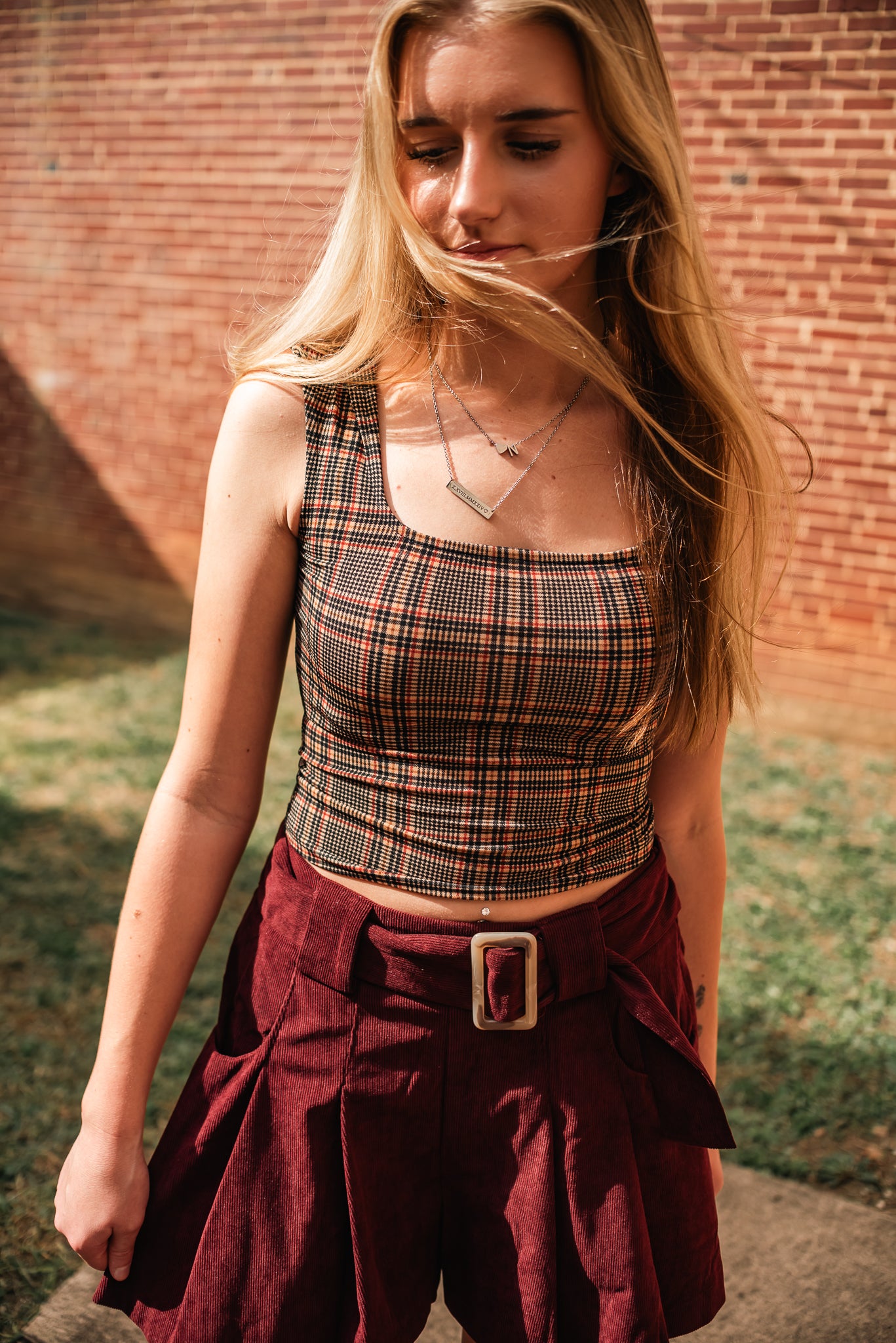 Square up Plaid tank top