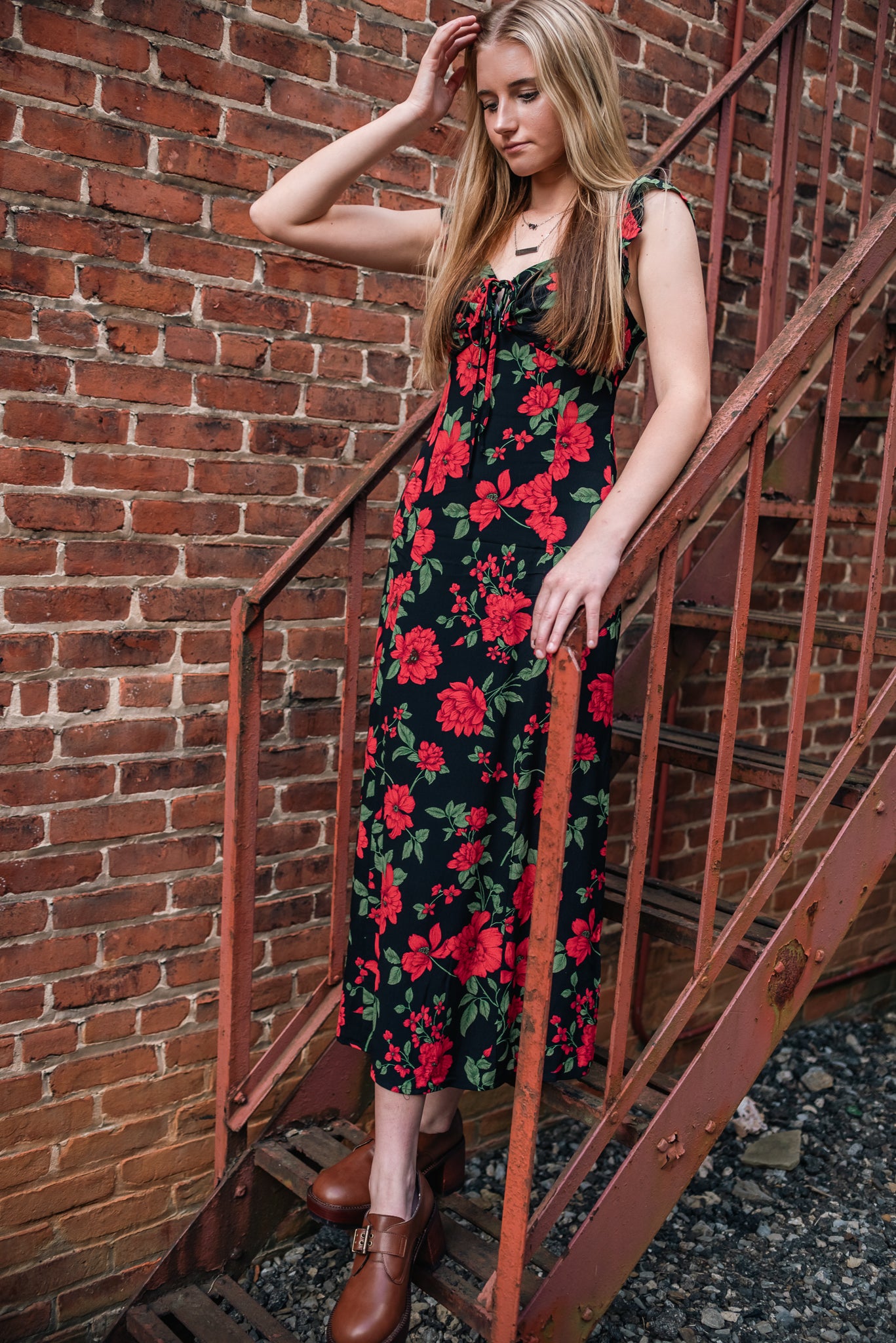 Ryan Floral midi dress