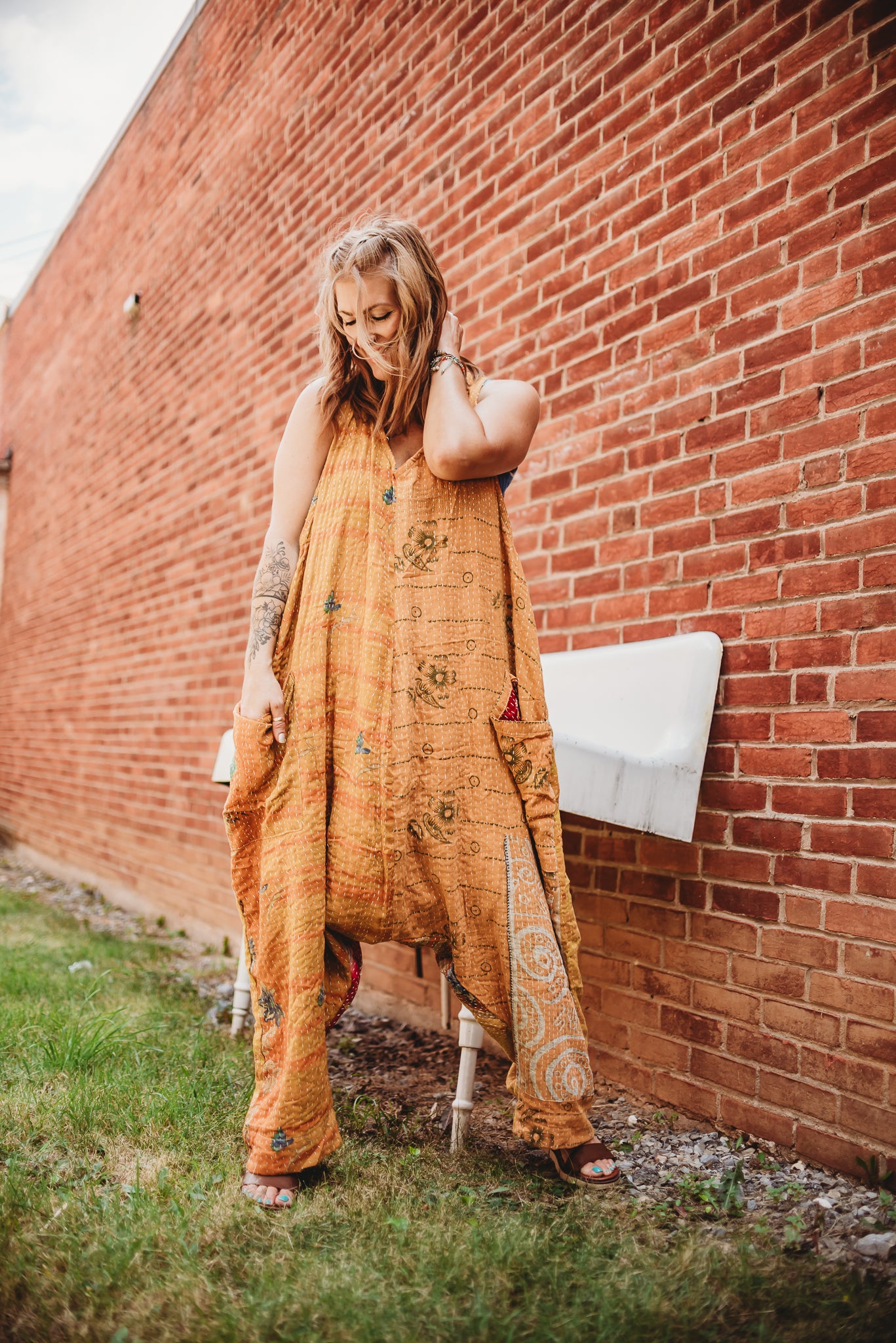 OS Handcrafted Kantha Erin Jumpsuit