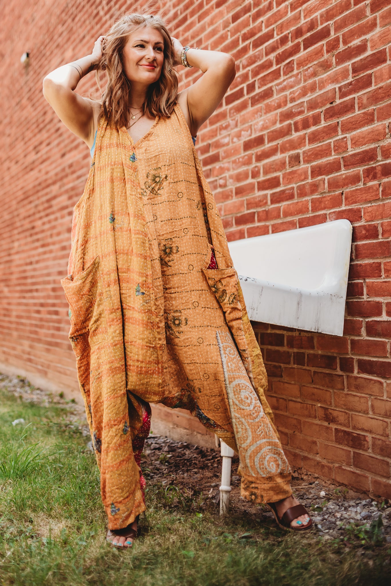 OS Handcrafted Kantha Erin Jumpsuit