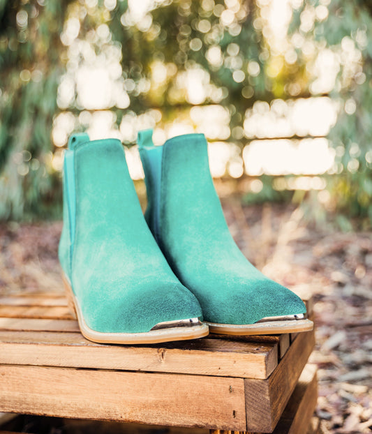 ONLINE EXCLUSIVE Wylie Suede Ankle Boot in Teal