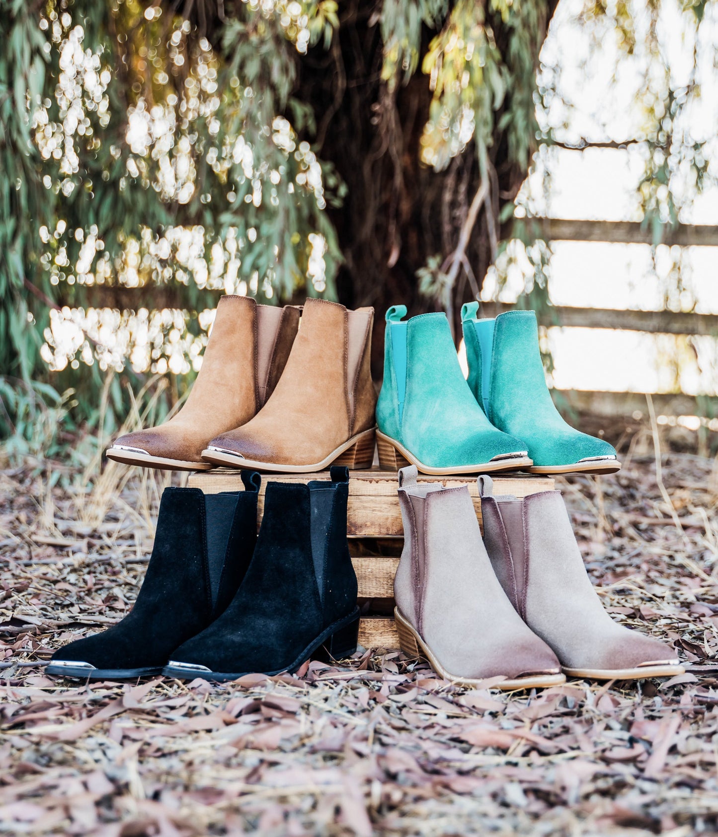ONLINE EXCLUSIVE Wylie Suede Ankle Boot in Teal