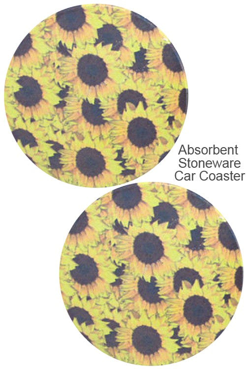 SUNFLOWER PRINT DRINK CAR COASTER