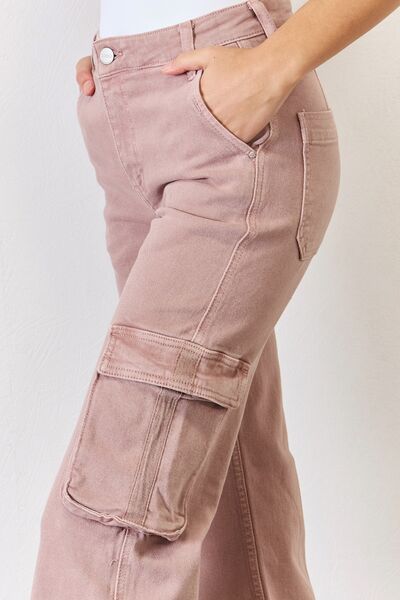 ONLINE EXCLUSIVE RISEN High Rise Cargo Wide Leg Jeans