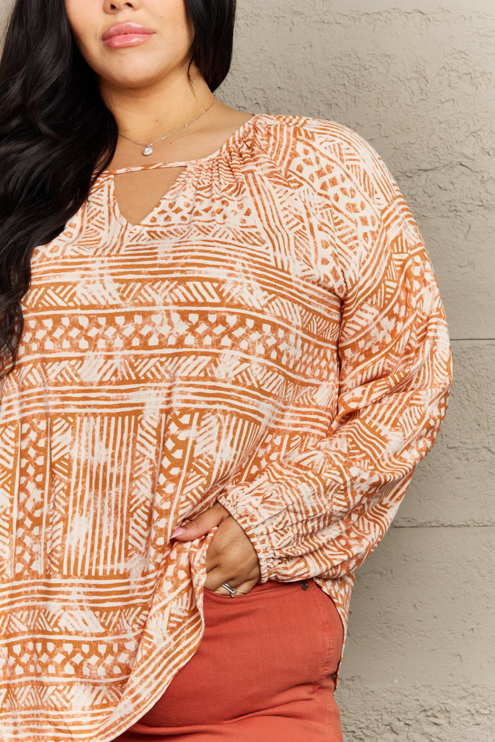 ONLIN EXCLUSIVE Just For You Full Size Aztec Tunic Top