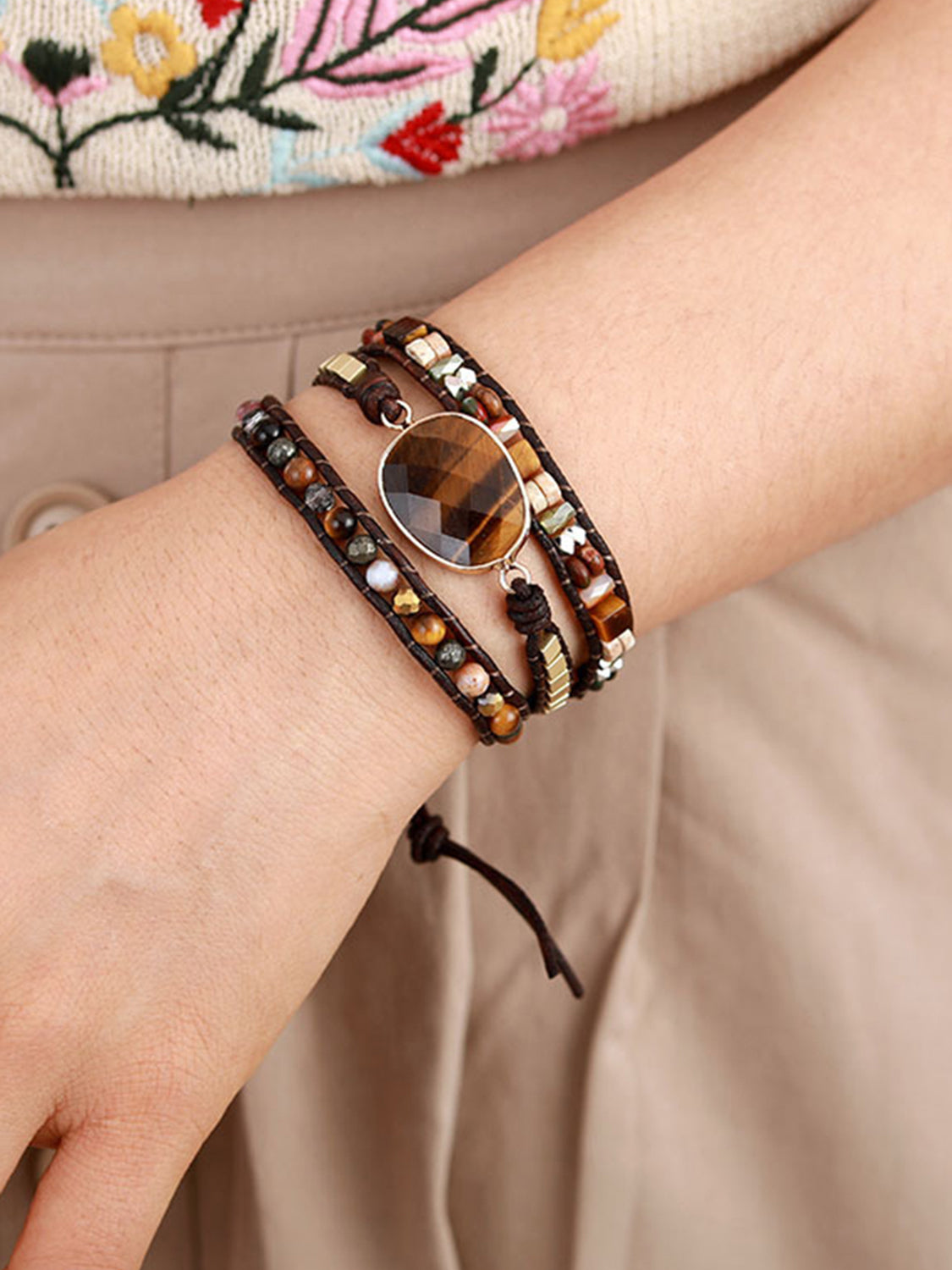 ONINE EXCLUSIVE Geometrical Shape Triple-Layer Bracelet