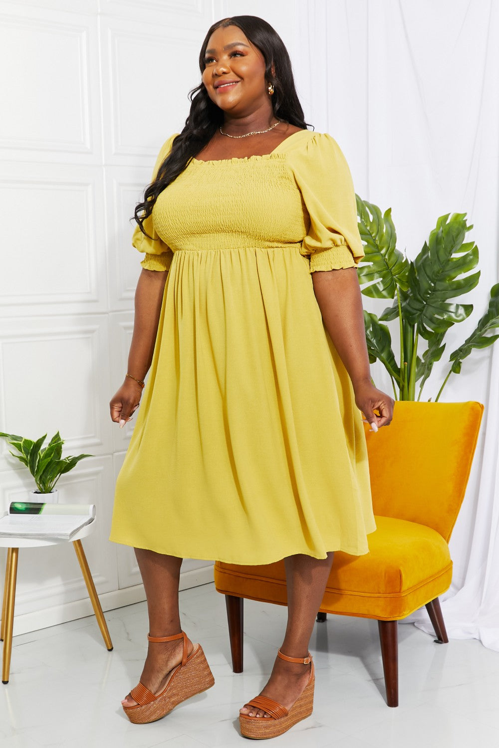 ONLINE EXCLUSIVE Love You Forever Square Neck Midi Dress